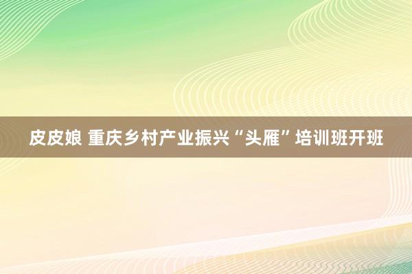皮皮娘 重庆乡村产业振兴“头雁”培训班开班