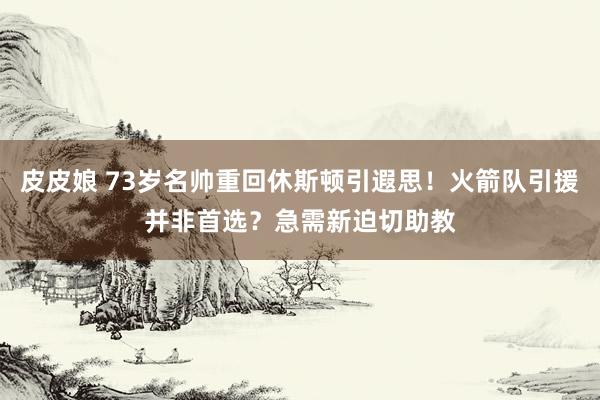 皮皮娘 73岁名帅重回休斯顿引遐思！火箭队引援并非首选？急需新迫切助教