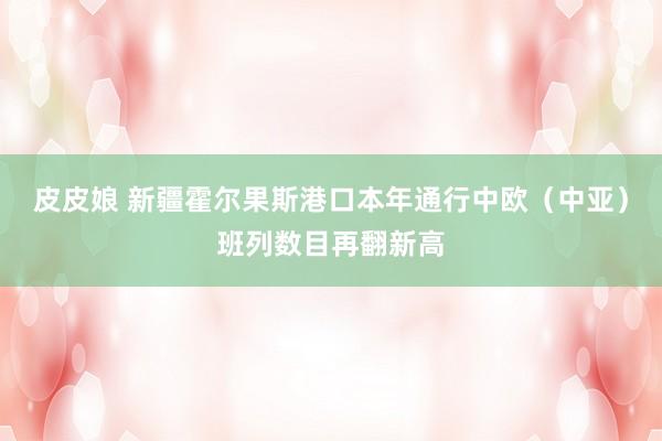 皮皮娘 新疆霍尔果斯港口本年通行中欧（中亚）班列数目再翻新高