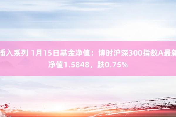 插入系列 1月15日基金净值：博时沪深300指数A最新净值1.5848，跌0.75%