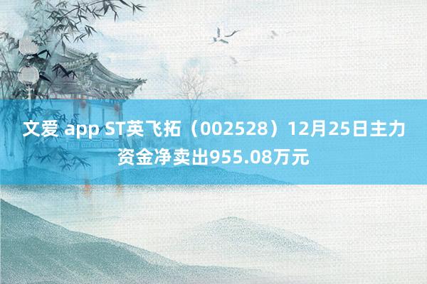 文爱 app ST英飞拓（002528）12月25日主力资金净卖出955.08万元