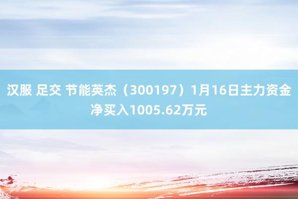 汉服 足交 节能英杰（300197）1月16日主力资金净买入1005.62万元